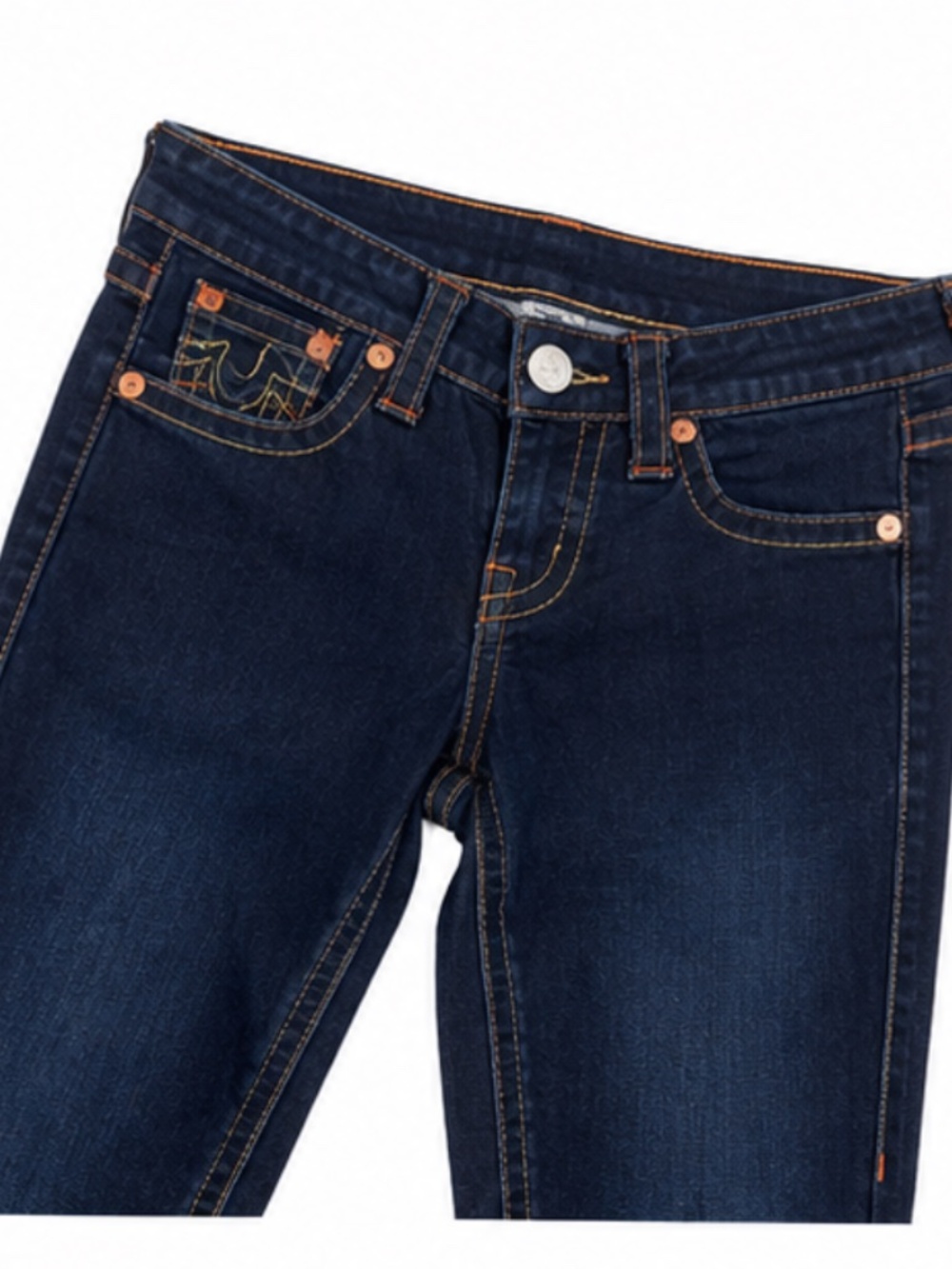 True Religion Hailee Mid Rise Super Skinny Jeans 25 Dark Wash Contrast Stitch Y2 - Picture 5 of 7